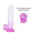 Sunfo - dildo med sugkopp och pung - 22cm - transparent lila