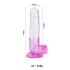 Sunfo - dildo med sugkopp och pung - 22cm - transparent lila