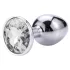 Sunfo - metall analplugg med vit sten - silver