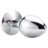 Sunfo - metall analplugg med vit sten - silver