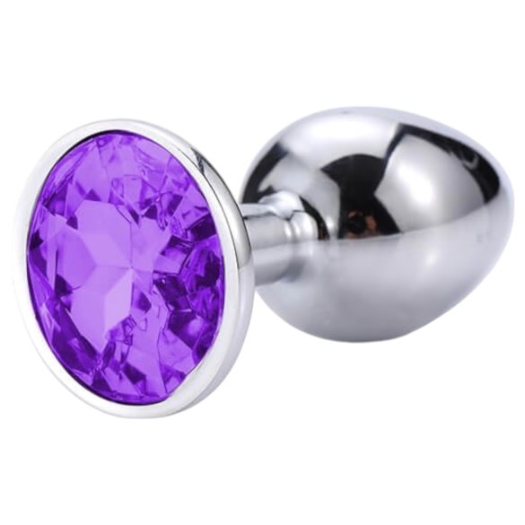 Sunfo - metall analkula med lila sten (silver)