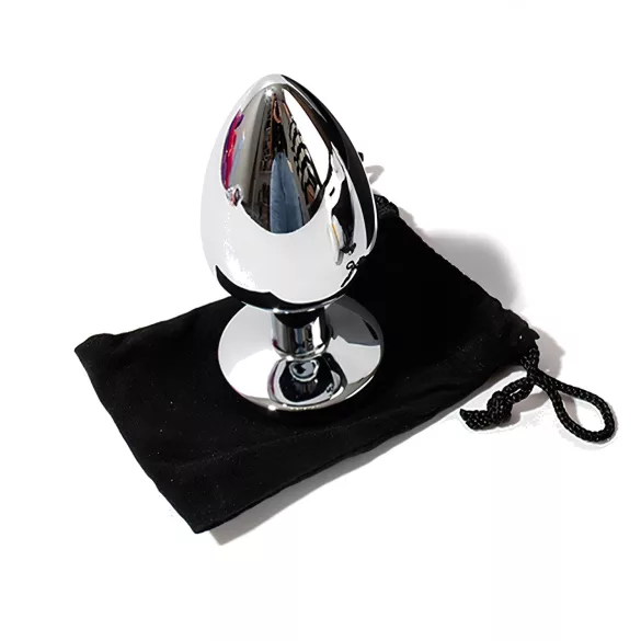 Sunfo - analplugg metall med lila sten - silver