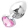 Sunfo - analplugg metall hjärtformad sten silver-rosa