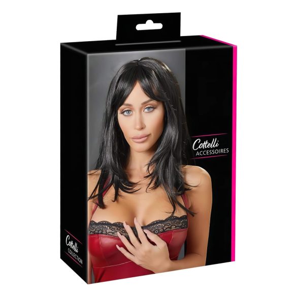 Cottelli - Lång svart peruk