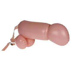 Cock Fighting - uppblåsbar strap-on dildo - naturfärg