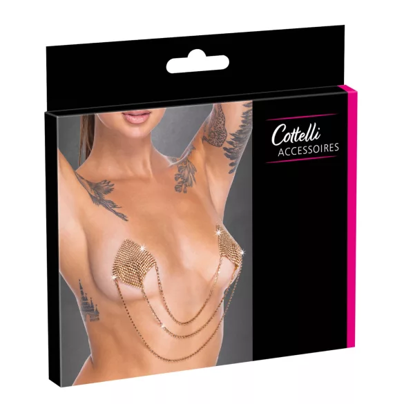 Cottelli - bröstvårtesmycke med kedja - guld