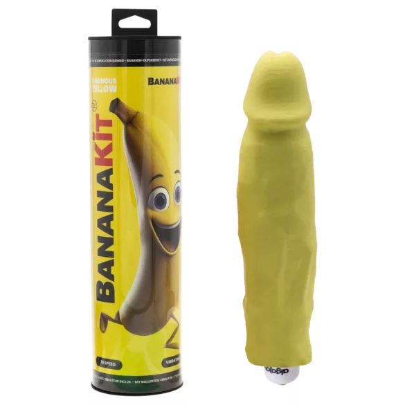Bananakit - penisavgjutningssats med vibrator - lysande (gul)