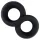 Pulselock Taur - dubbel penis- och pungring (svart) - 20 mm