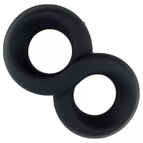 Pulselock Taur - dubbel penis- och pungring (svart) - 20 mm