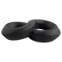 Pulselock Taur - dubbel penis- och pungring (svart) - 20 mm