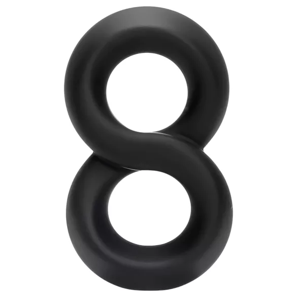 Pulselock Taur - dubbel penis- och pungring (svart) - 20 mm
