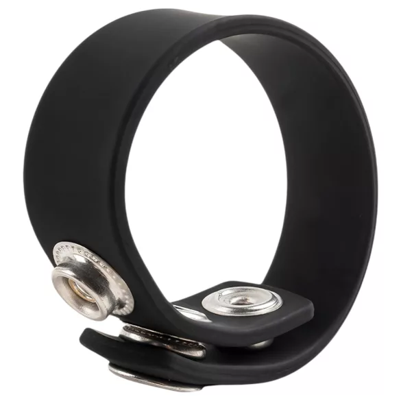Pulselock Forge - justerbar silikonpenisring med tryckknapp (svart) - 200 mm