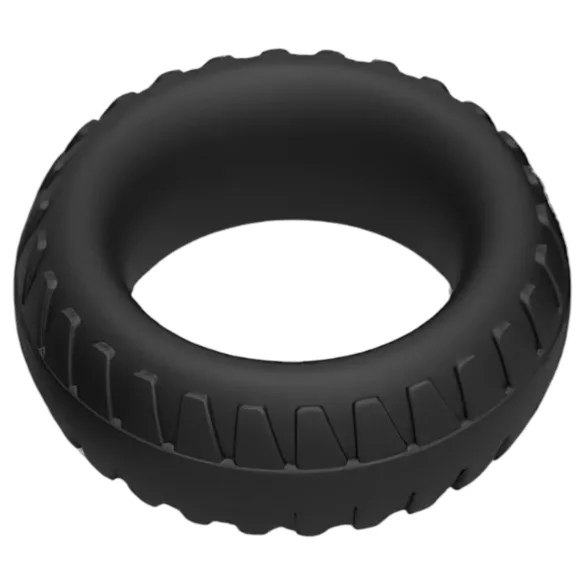 Pulselock Forge - silikon penisring med däckmönster (svart) - 30 mm