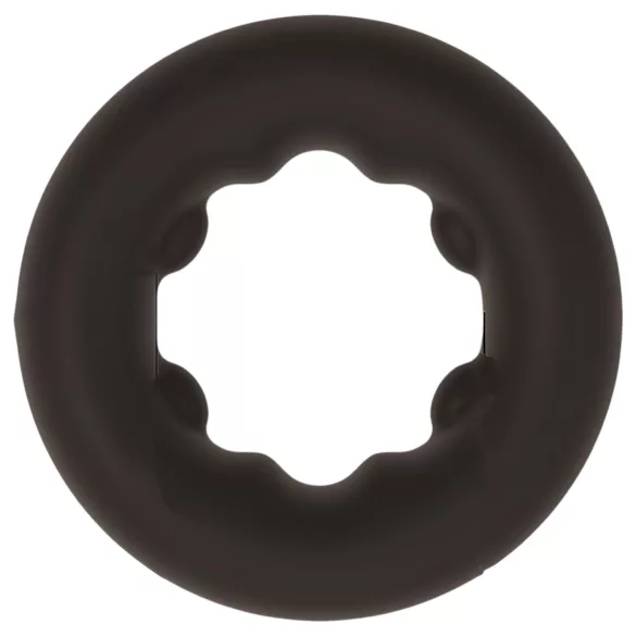 Pulselock Cocktura - prickig penisring i silikon (svart) - 27 mm