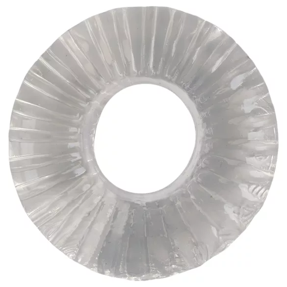 Pulselock Cocktura - räfflad penisring i TPE (transparent) - 19 mm