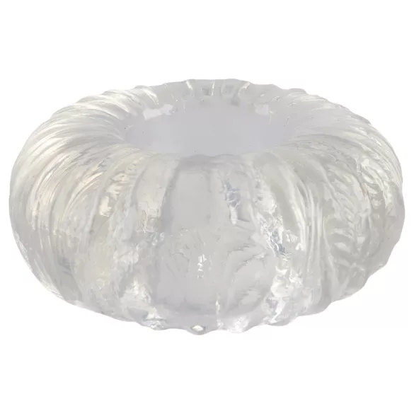 Pulselock Cocktura - räfflad penisring i TPE (transparent) - 19 mm
