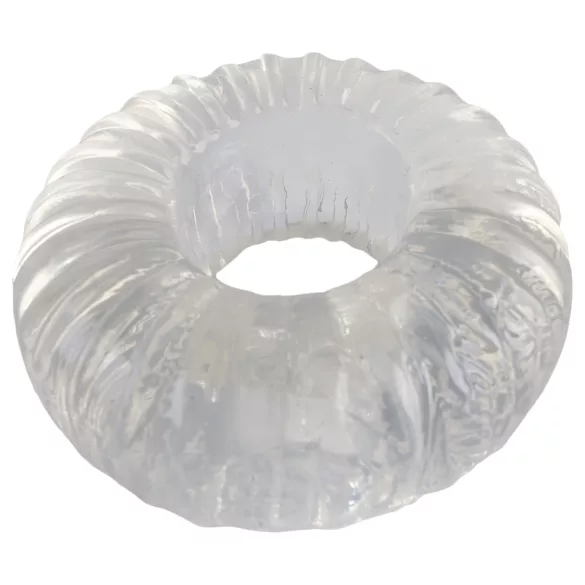 Pulselock Cocktura - räfflad penisring i TPE (transparent) - 19 mm