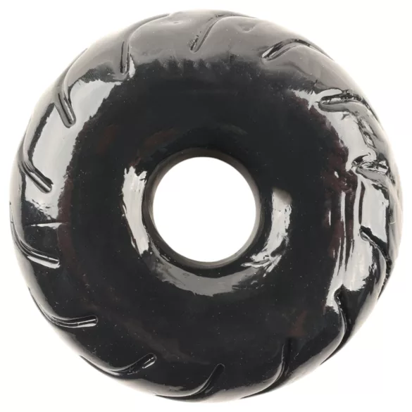 Pulselock Forge - penisring i TPE med hjulmönster (svart) - 19 mm
