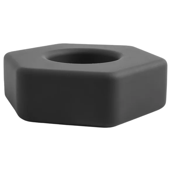 Pulselock Forge - penisring i silikon med mutterform (svart) - 22 mm