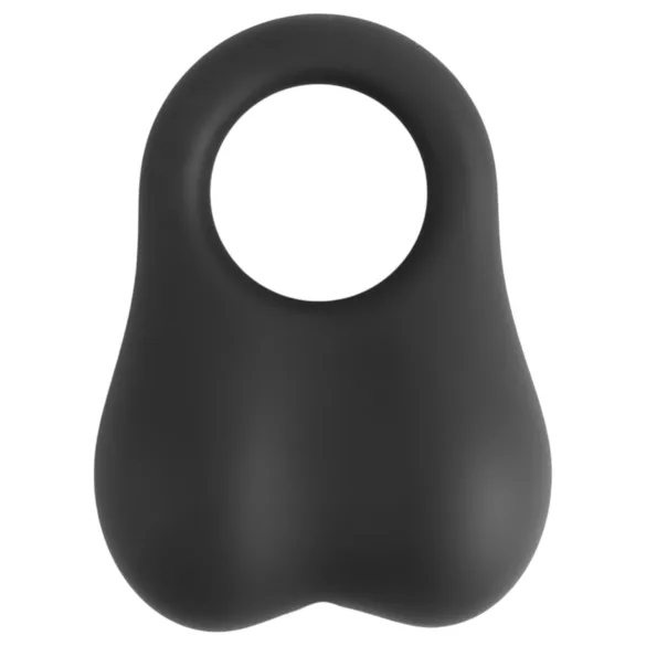 Pulselock Taur - silikon penis- och testikelring med glaskulor (svart)