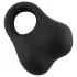 Pulselock Taur - silikon penis- och testikelring med glaskulor (svart)