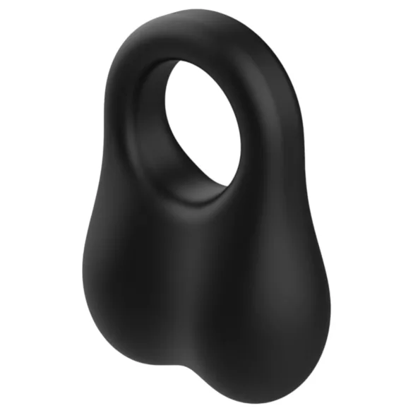 Pulselock Taur - silikon penis- och testikelring med glaskulor (svart)