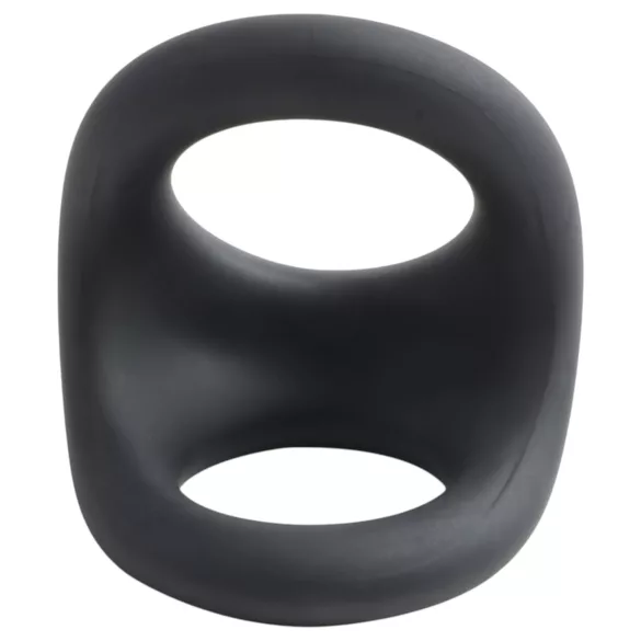 Pulselock Taur - konturrad penis- och testikelring (svart)