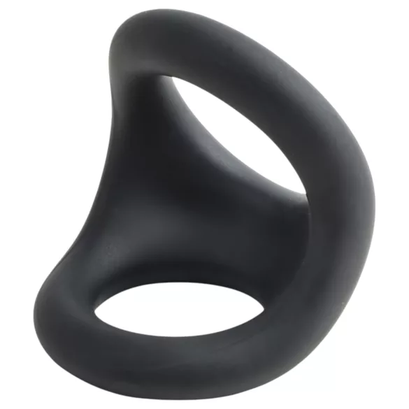 Pulselock Taur - konturrad penis- och testikelring (svart)