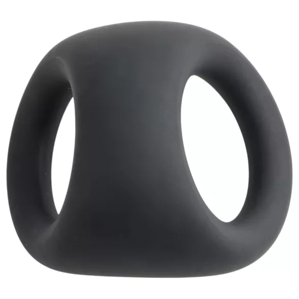 Pulselock Taur - konturrad penis- och testikelring (svart)