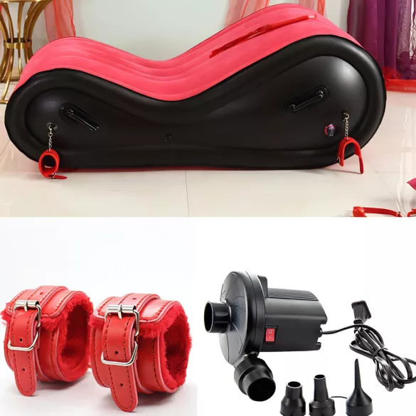 Desirel Magic Pillow - Uppblåsbar BDSM-sexmöbel - med handbojor (röd)