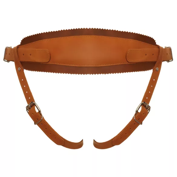 ZADO - läderunderdel för strap-on - brun - XXL