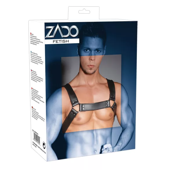 ZADO - bröstsele i läder - svart