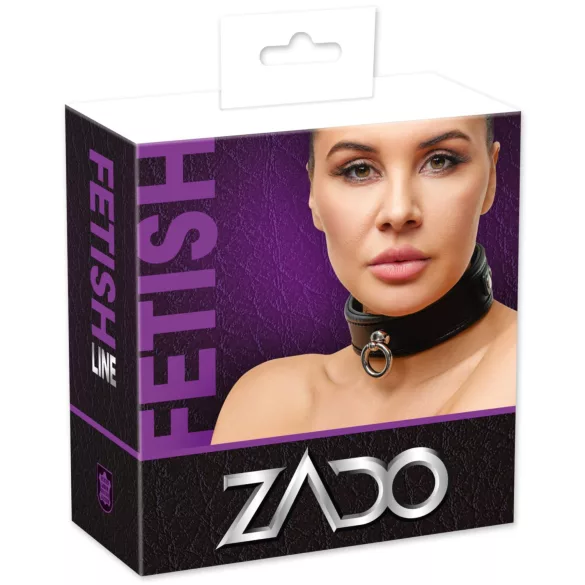 ZADO - halsband läder svart