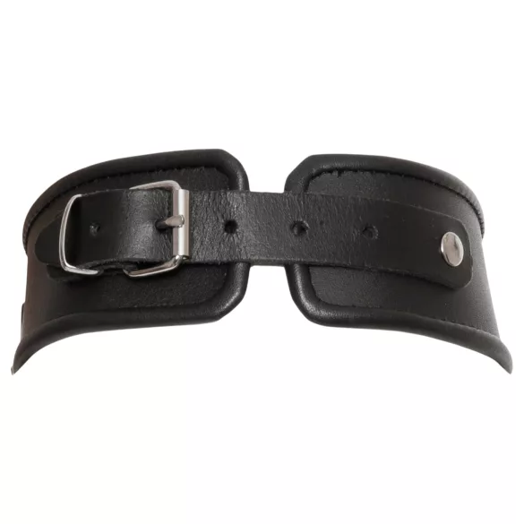 ZADO - läderhalsband med handbojor - svart