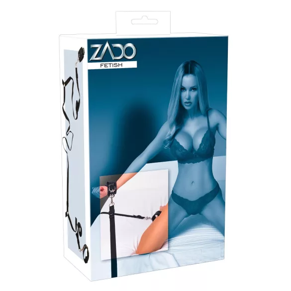 ZADO - sängfäste bondage set - läder - svart