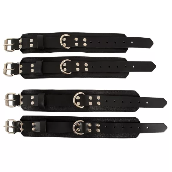 ZADO - sängfäste bondage set - läder - svart
