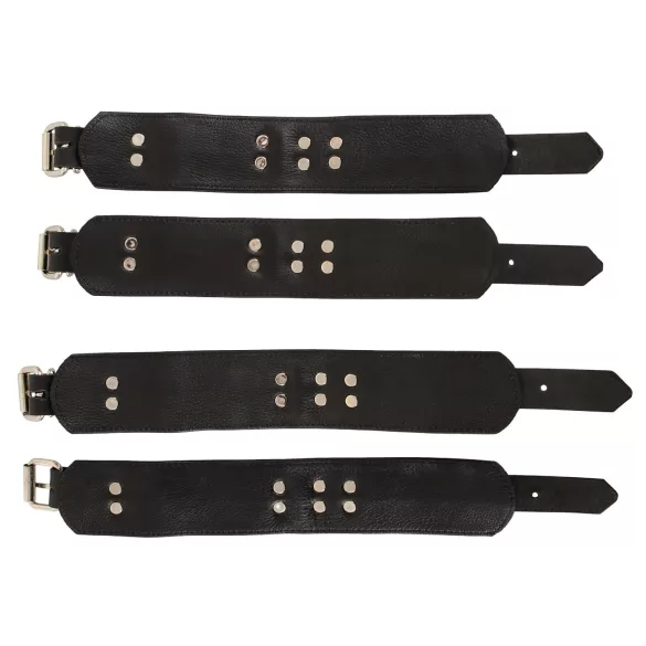 ZADO - sängfäste bondage set - läder - svart