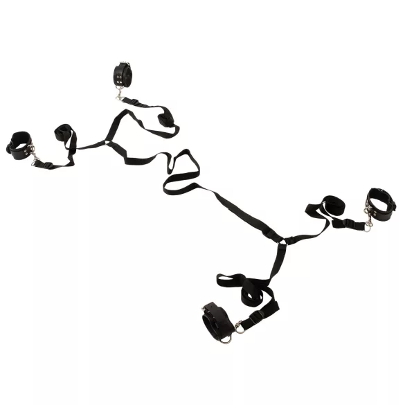 ZADO - sängfäste bondage set - läder - svart
