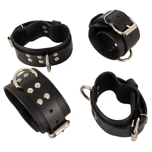 ZADO - sängfäste bondage set - läder - svart