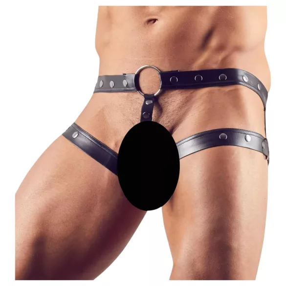 Svenjoyment - harnes med penisring - svart - M/L