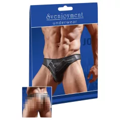 Glänsande - herrtanga - transparent insats - svart - L