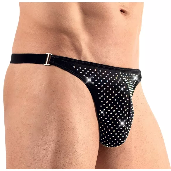 Svenjoyment - herrtanga med strass - svart - L