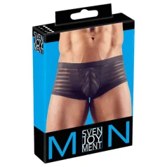 Boxer - herrunderkläder - genomskinlig randig - svart - M