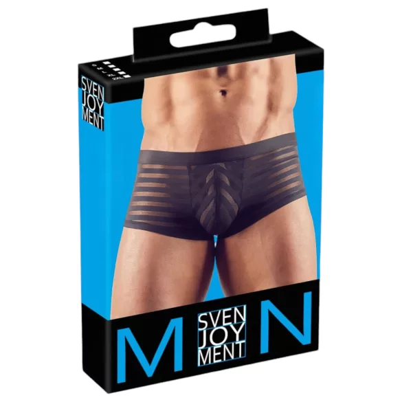 Boxer - herrunderkläder - genomskinlig randig - svart - XL