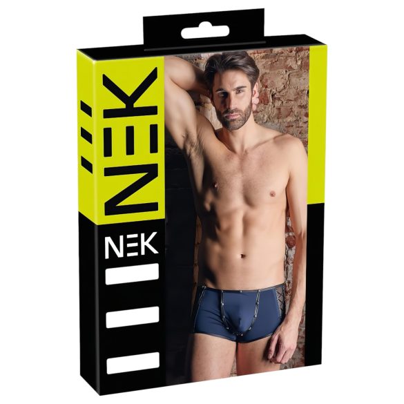 NEK - svart boxershorts med snörning och nätinslag (blå) - M