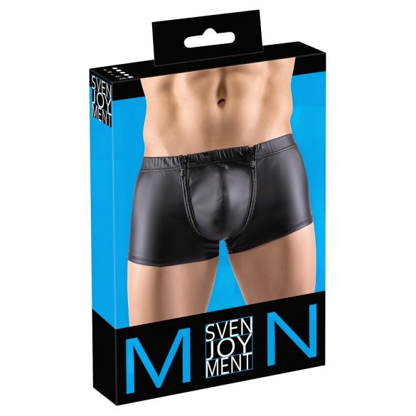 Svenjoyment - matt boxer med dragkedja och strass (svart)