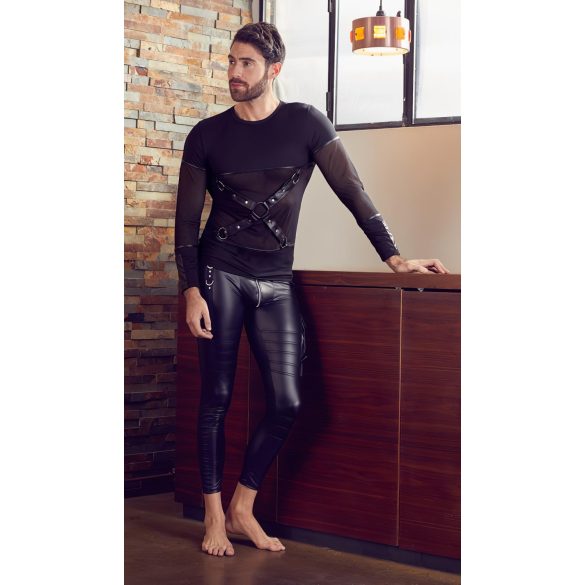 NEK - Svart långärmad herrtröja med korsdesign - M