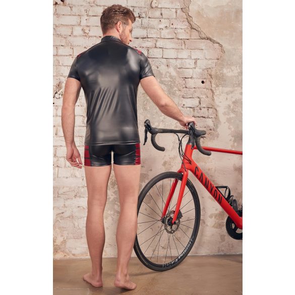 NEK - herrtröja med röd insats och dragkedja - svart - M