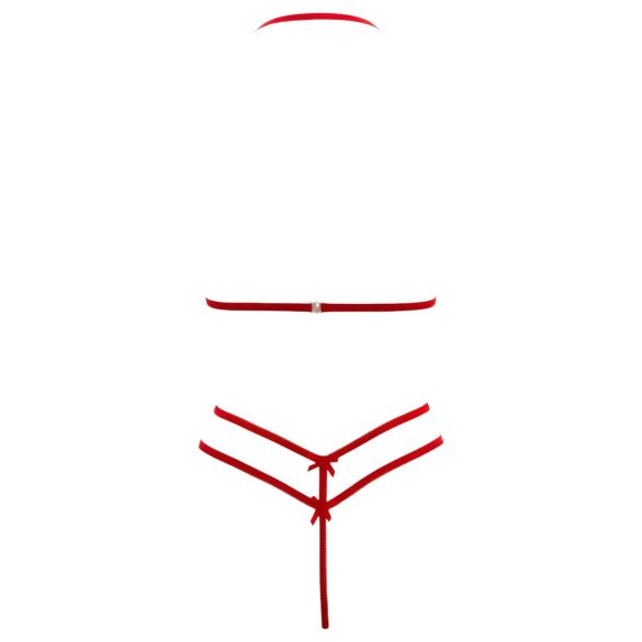 Cottelli - öppet spets-bh set - röd - M