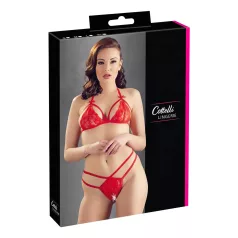 Cottelli - öppet spets-bh set - röd - L